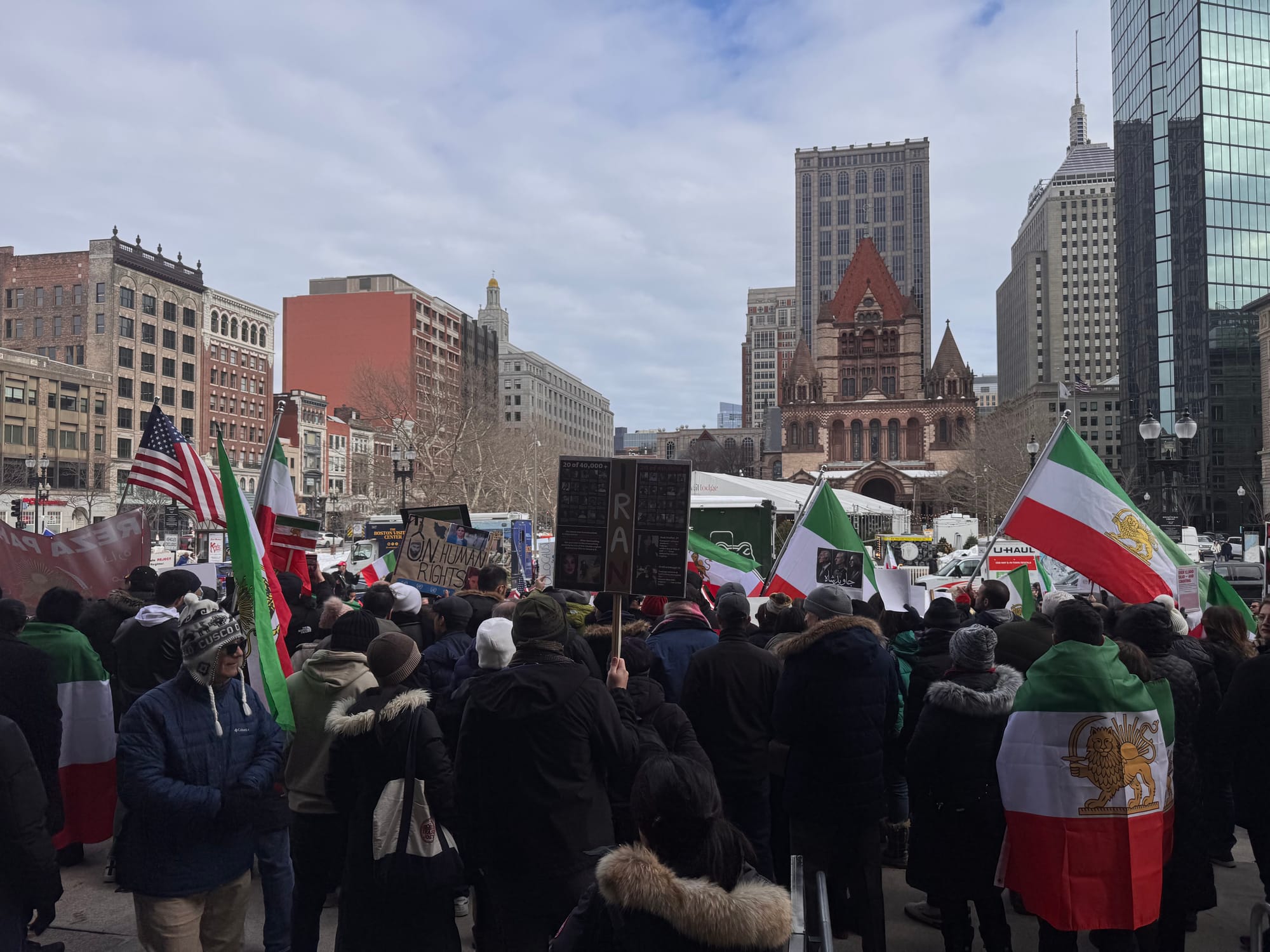 Real Iranian Protests in Boston 2026 against the regime.