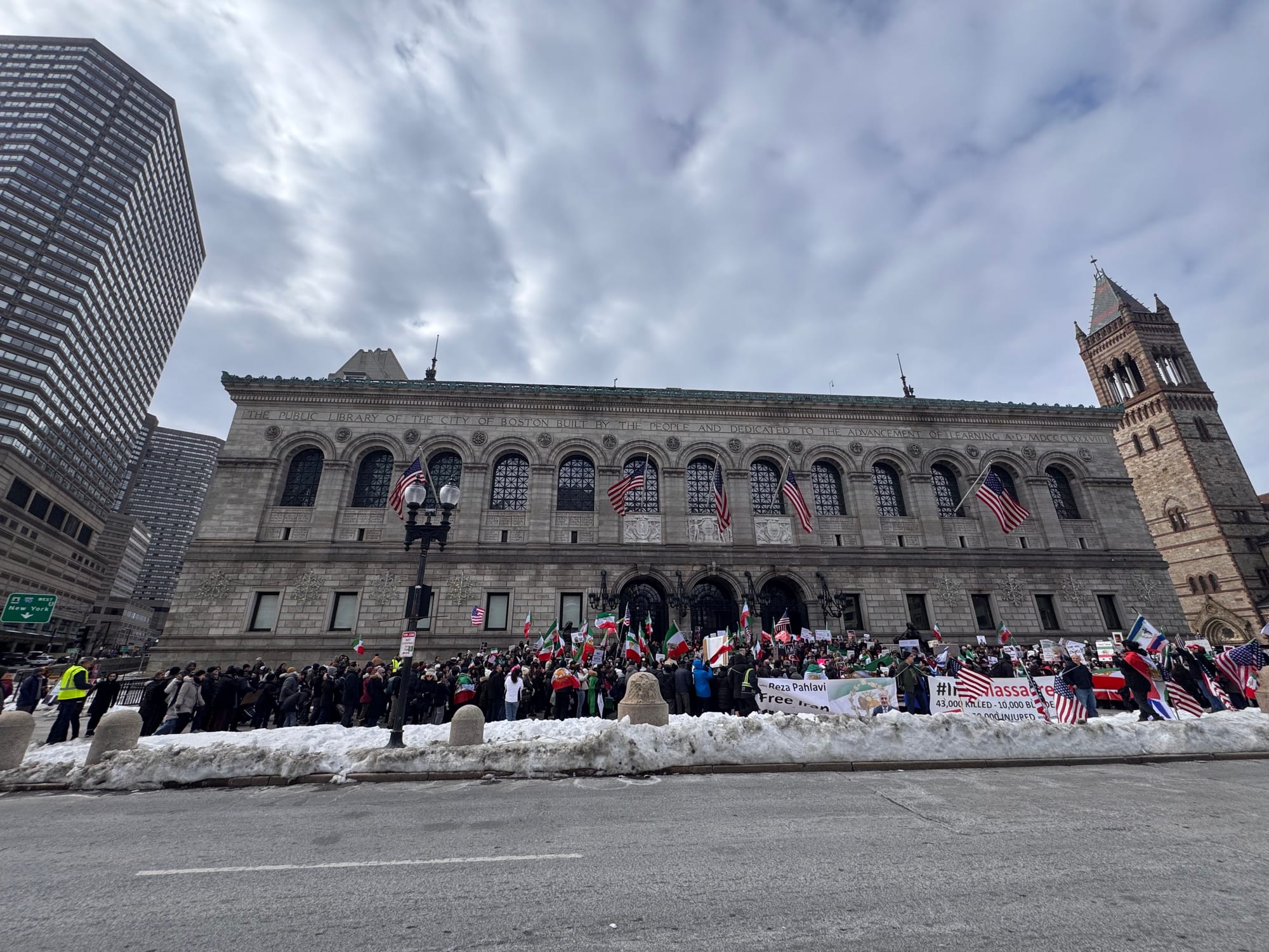 Real Iranian Protests in Boston 2026 against the regime.