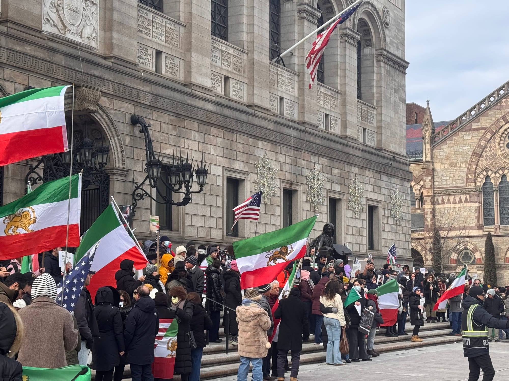 Real Iranian Protests in Boston 2026 against the regime.