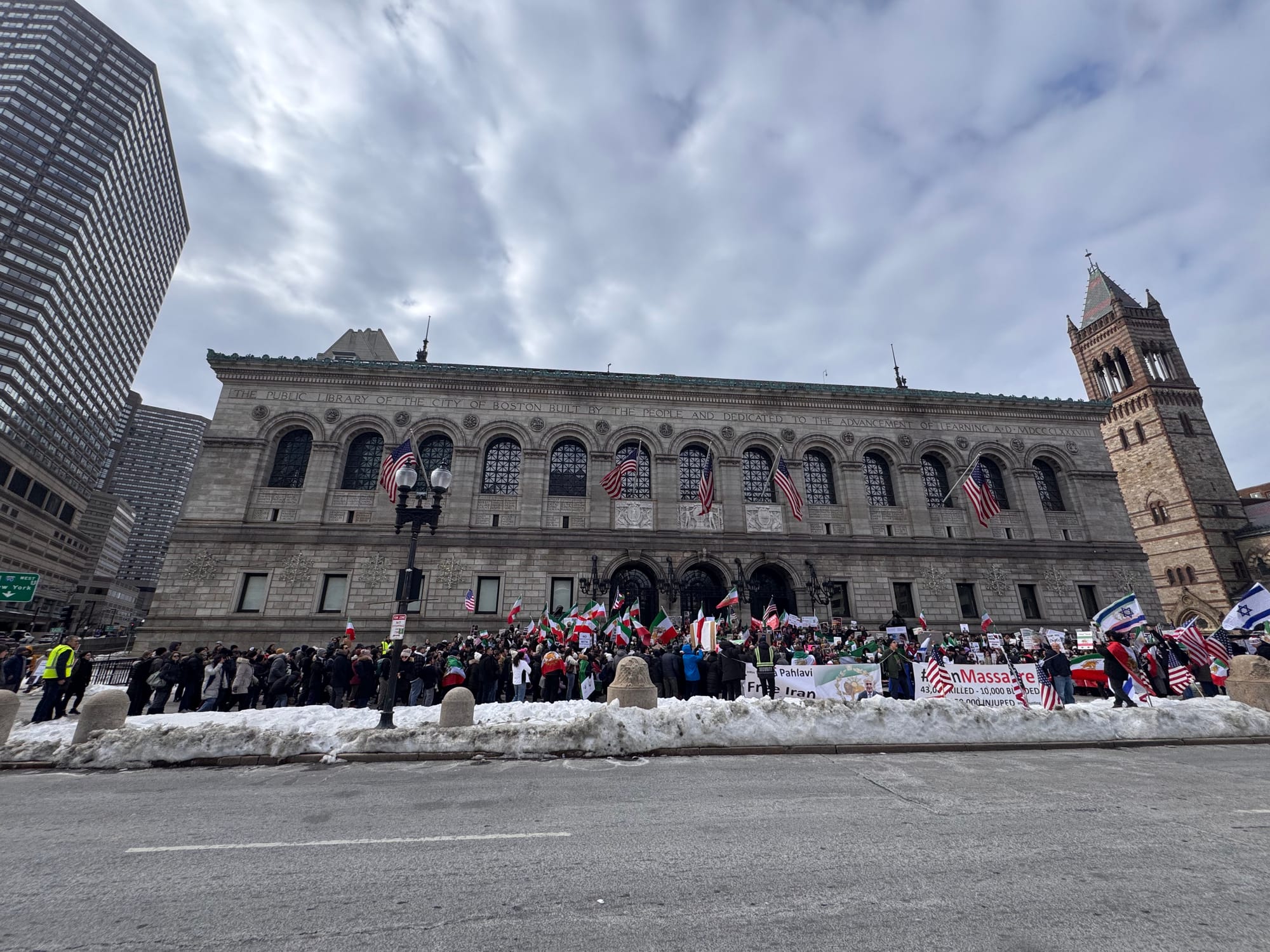 Real Iranian Protests in Boston 2026 against the regime.