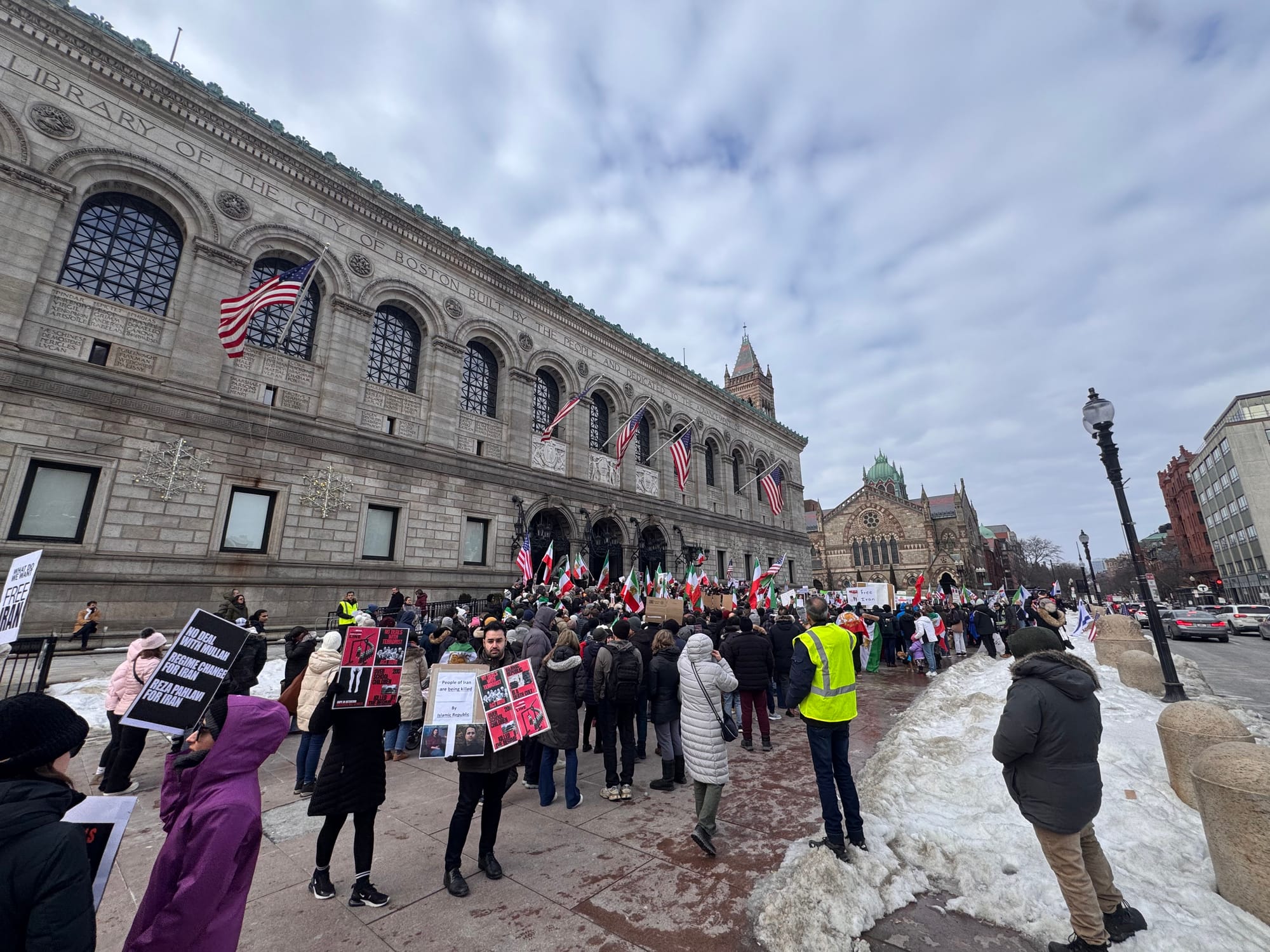 Real Iranian Protests in Boston 2026 against the regime.