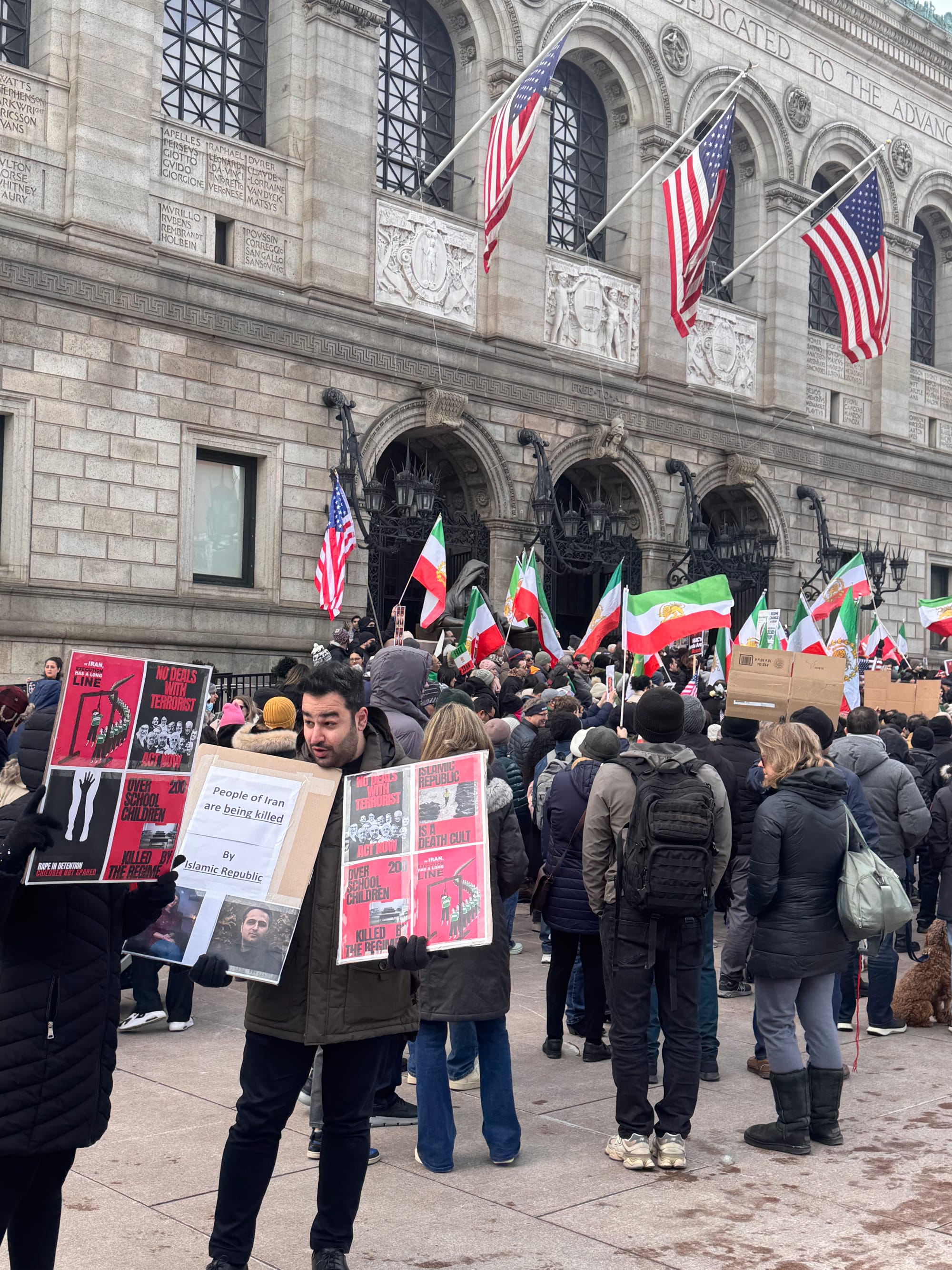 Real Iranian Protests in Boston 2026 against the regime.