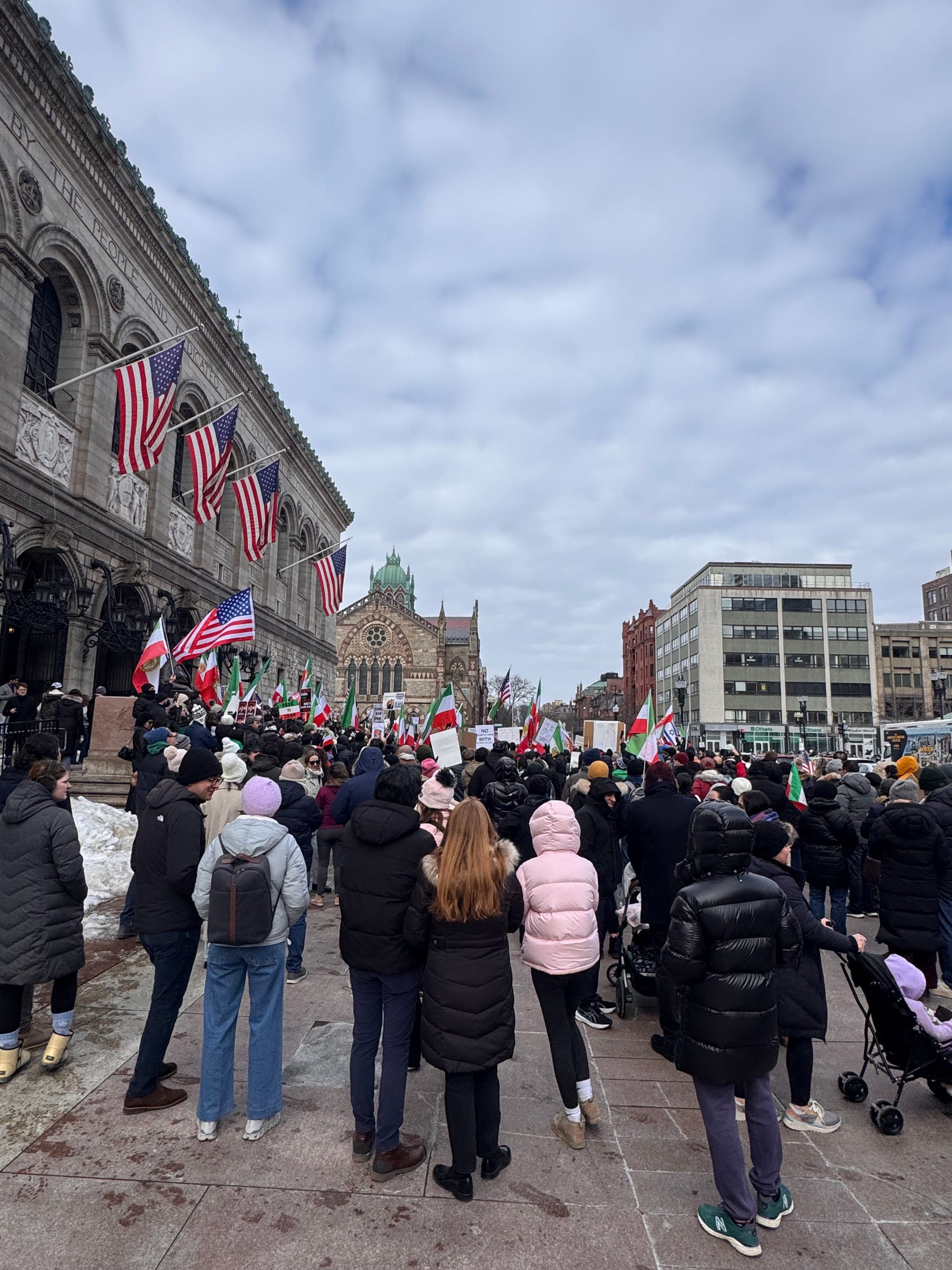 Real Iranian Protests in Boston 2026 against the regime.