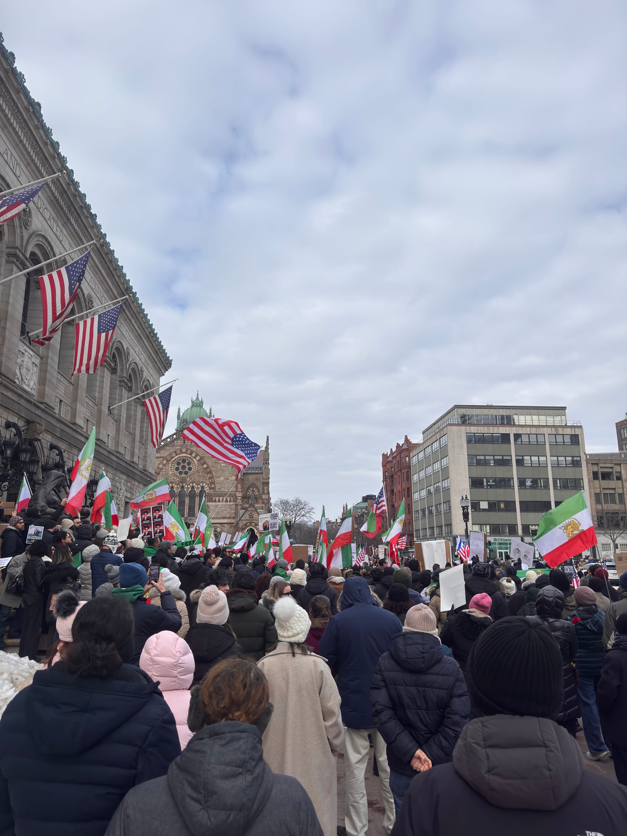 Real Iranian Protests in Boston 2026 against the regime.