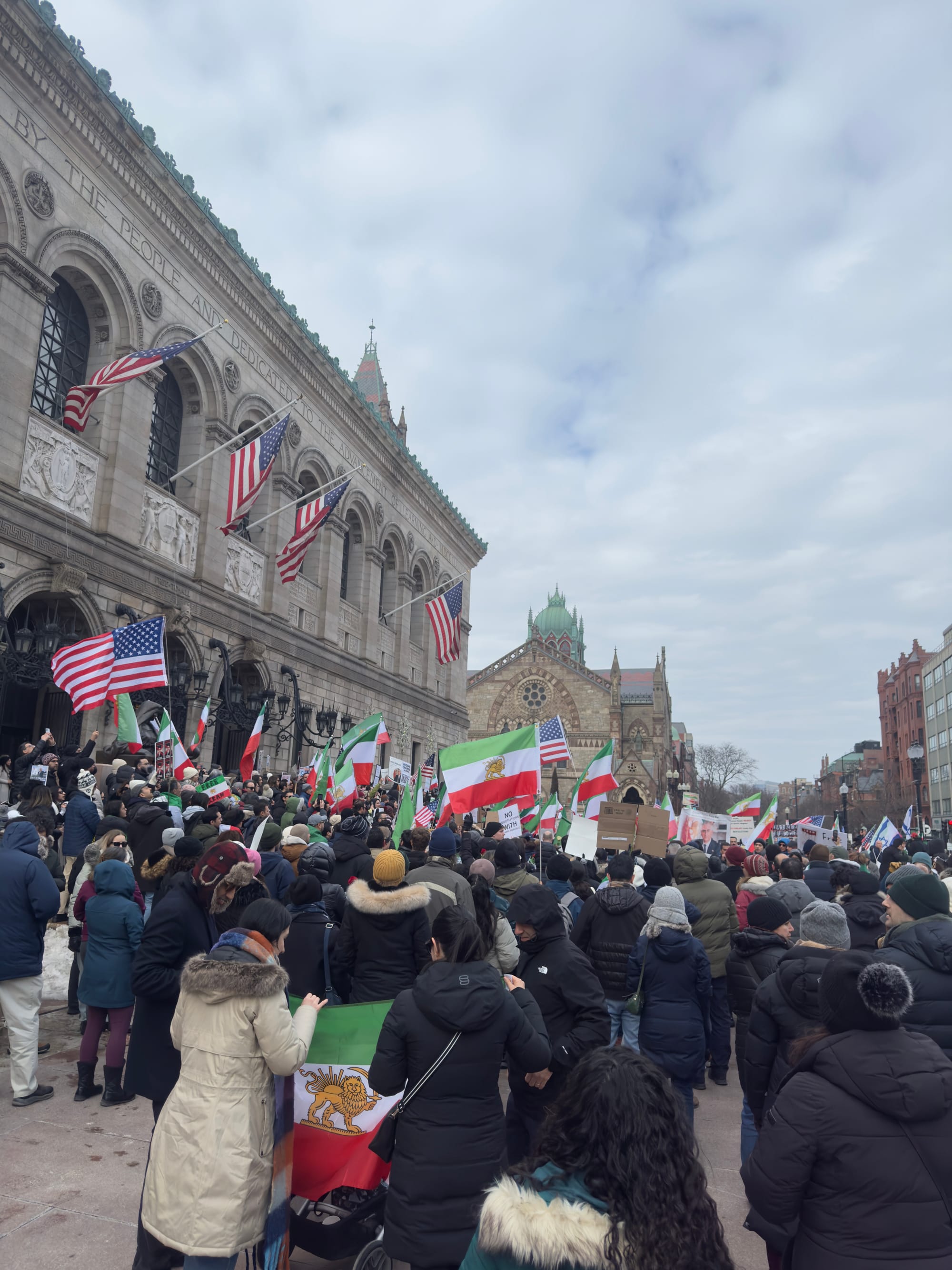 Real Iranian Protests in Boston 2026 against the regime.