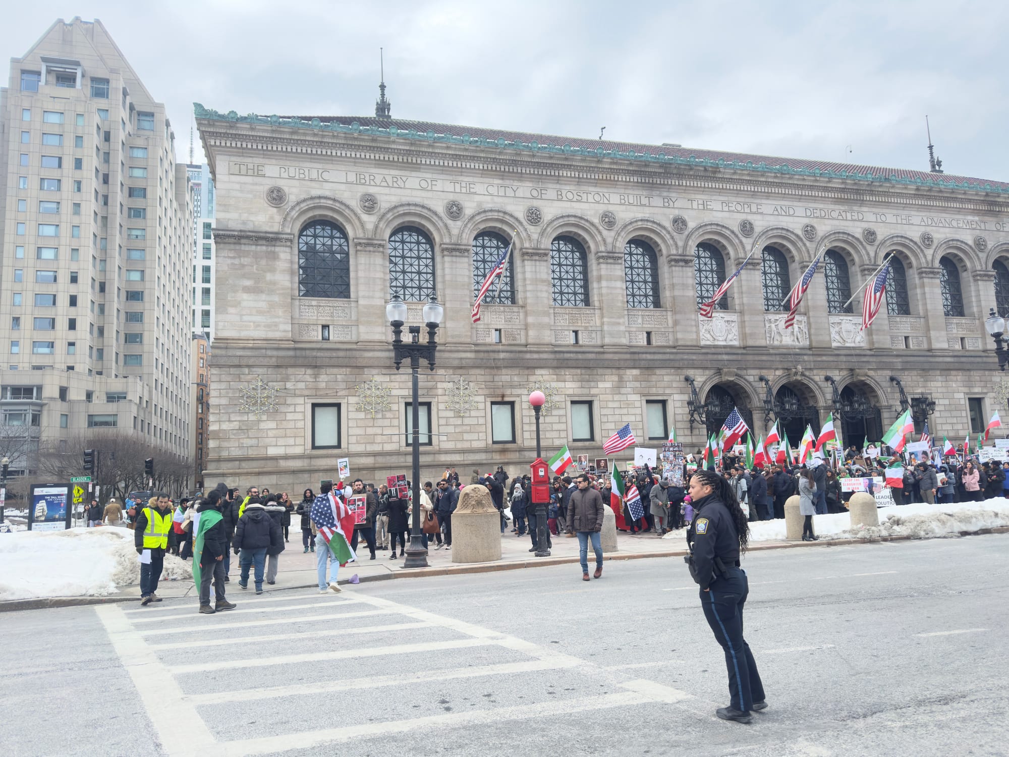 Real Iranian Protests in Boston 2026 against the regime.