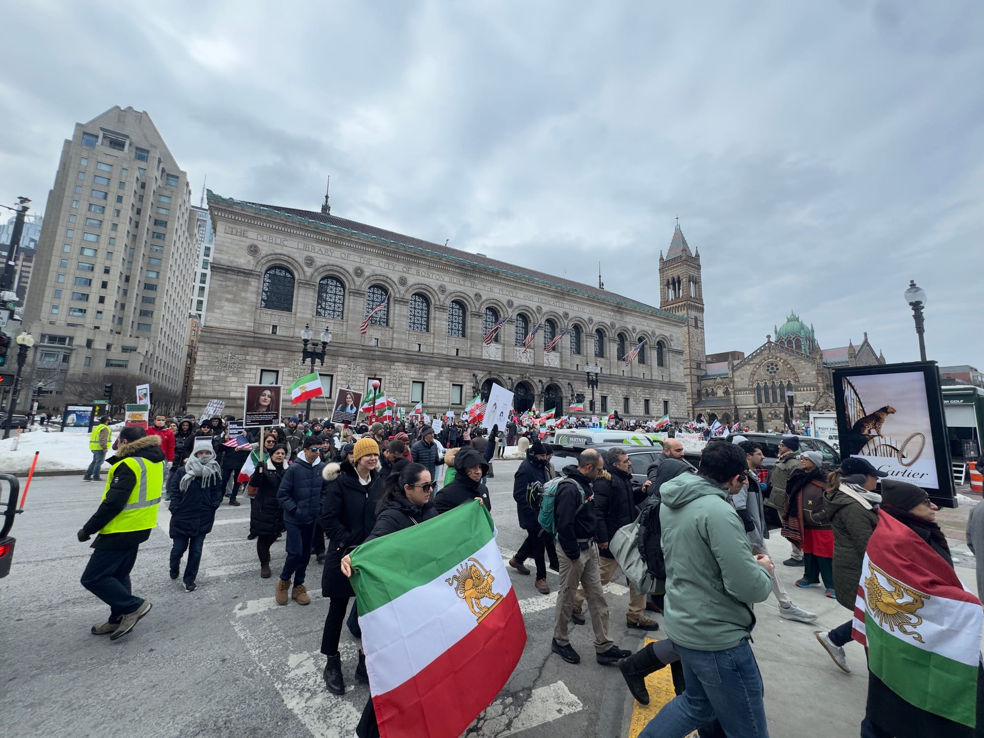 Real Iranian Protests in Boston 2026 against the regime.