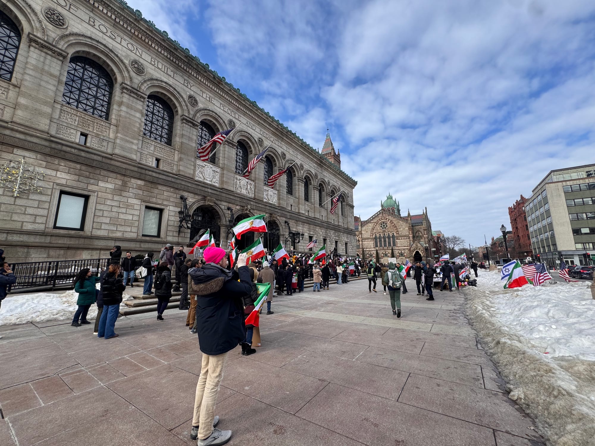 Real Iranian Protests in Boston 2026 against the regime.