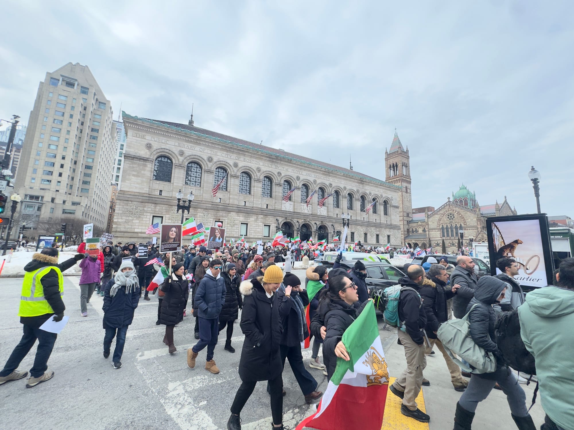 Real Iranian Protests in Boston 2026 against the regime.