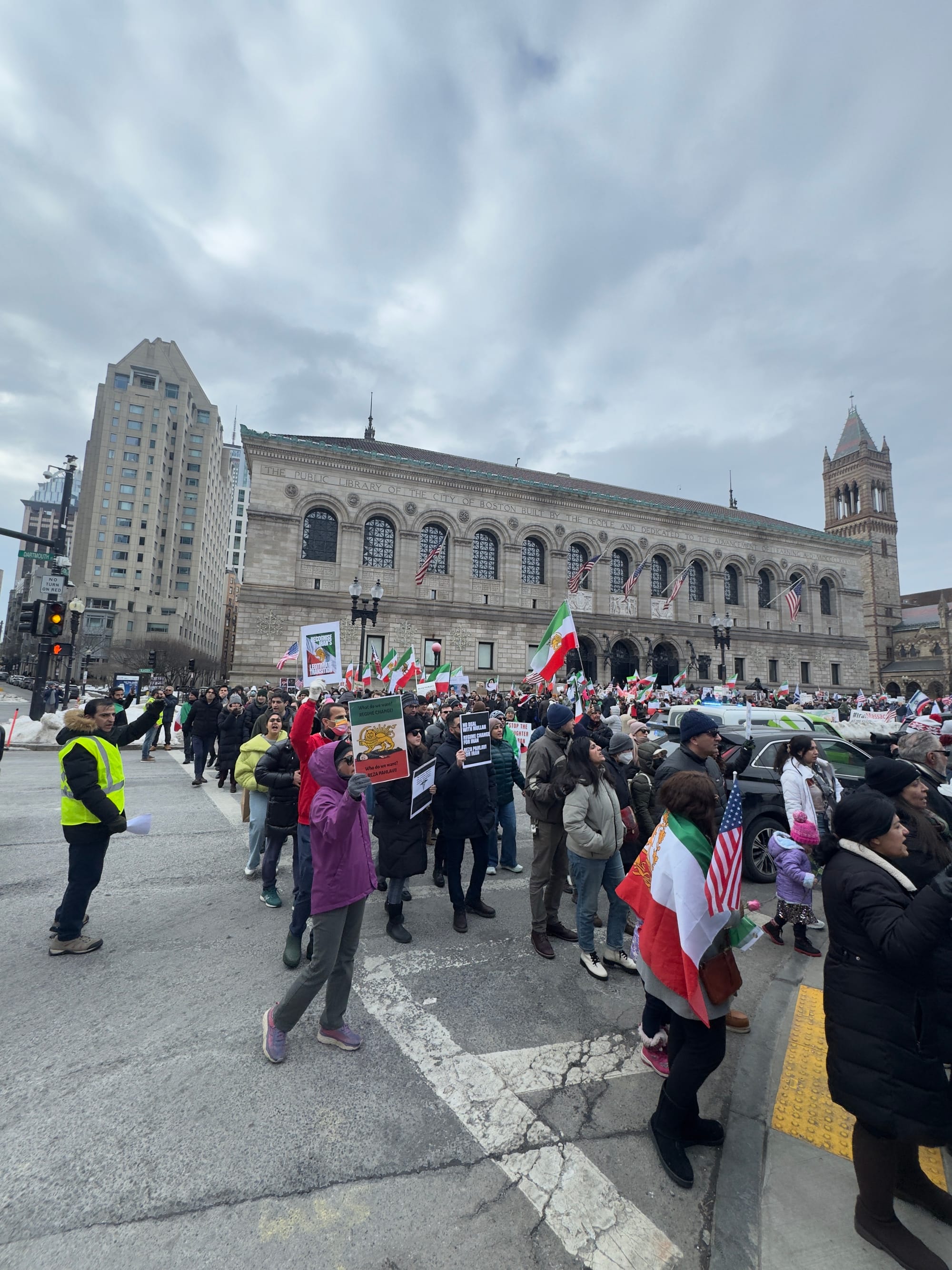 Real Iranian Protests in Boston 2026 against the regime.
