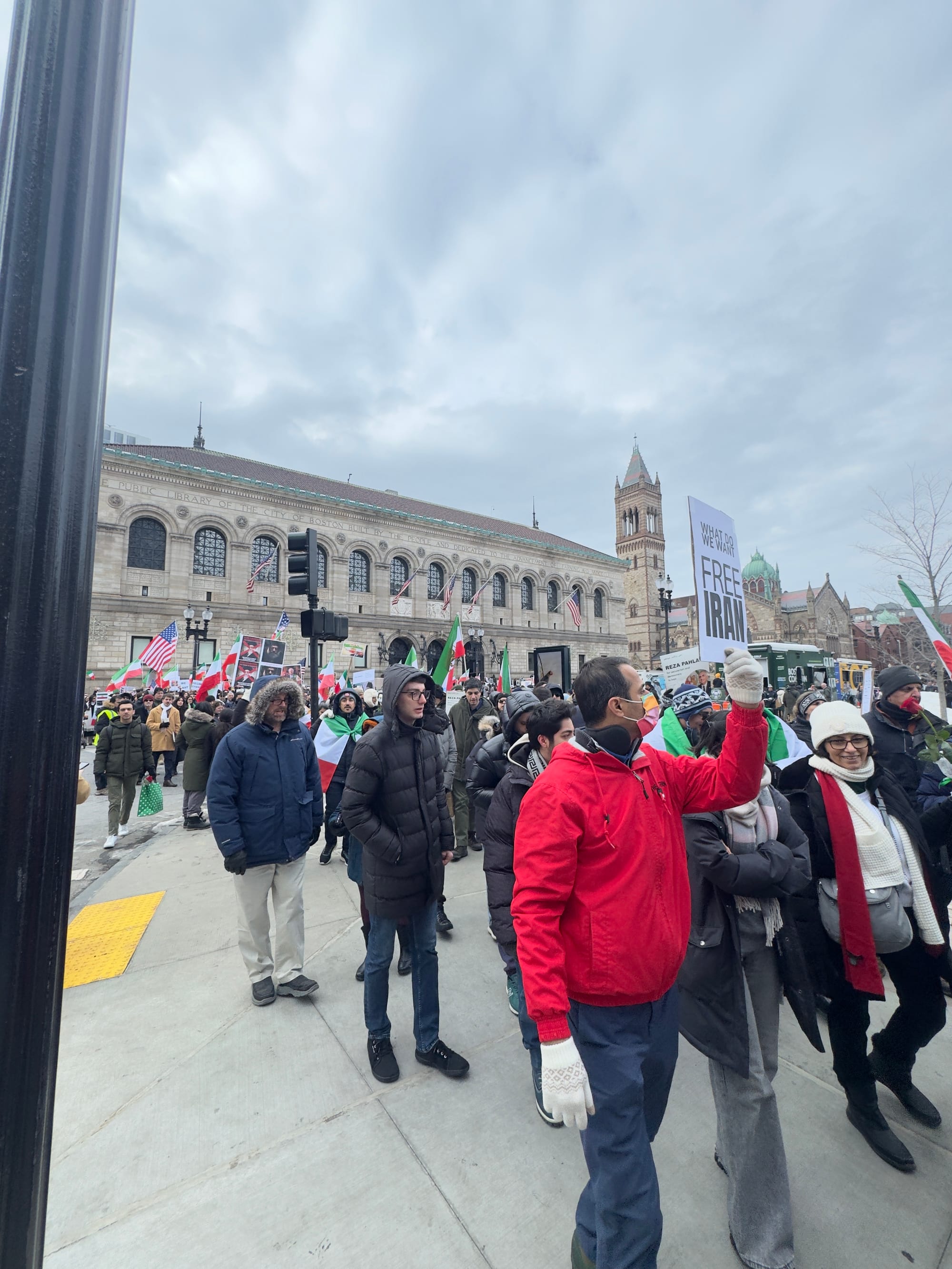 Real Iranian Protests in Boston 2026 against the regime.