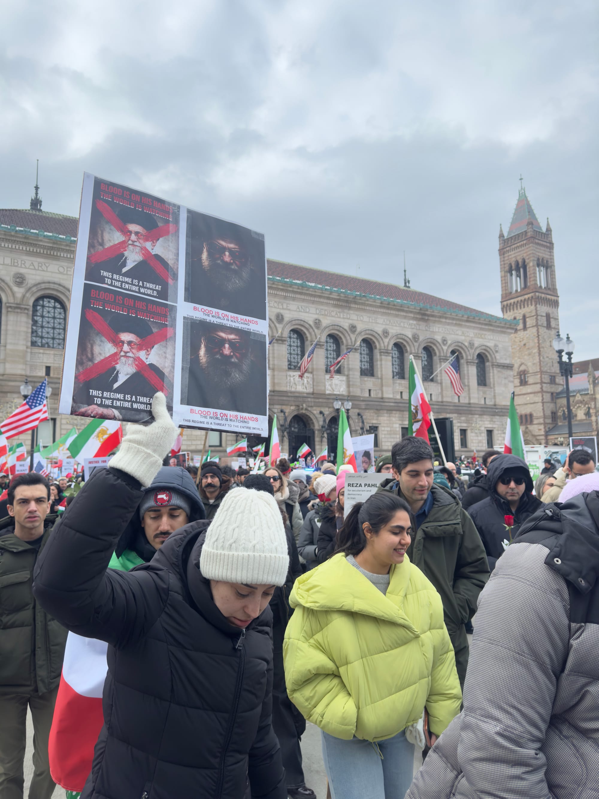 Real Iranian Protests in Boston 2026 against the regime.