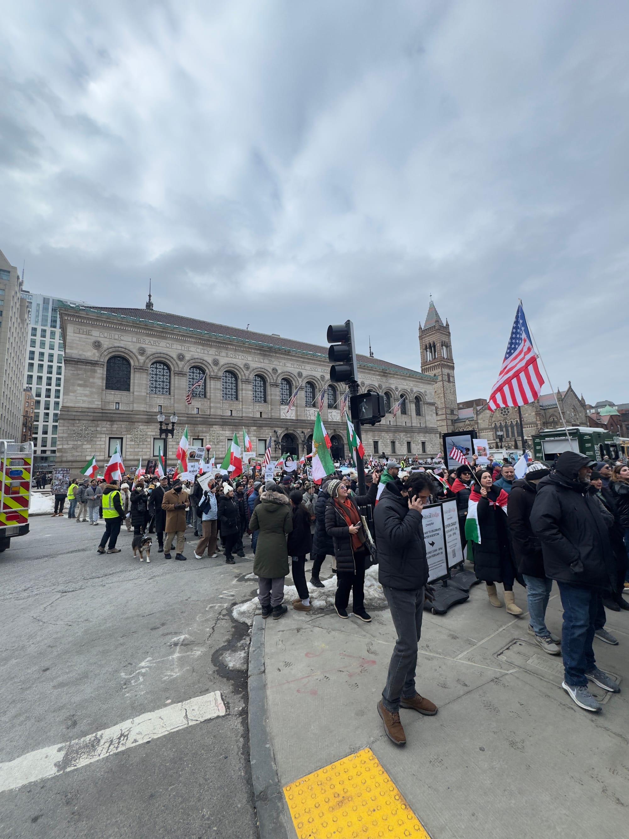 Real Iranian Protests in Boston 2026 against the regime.