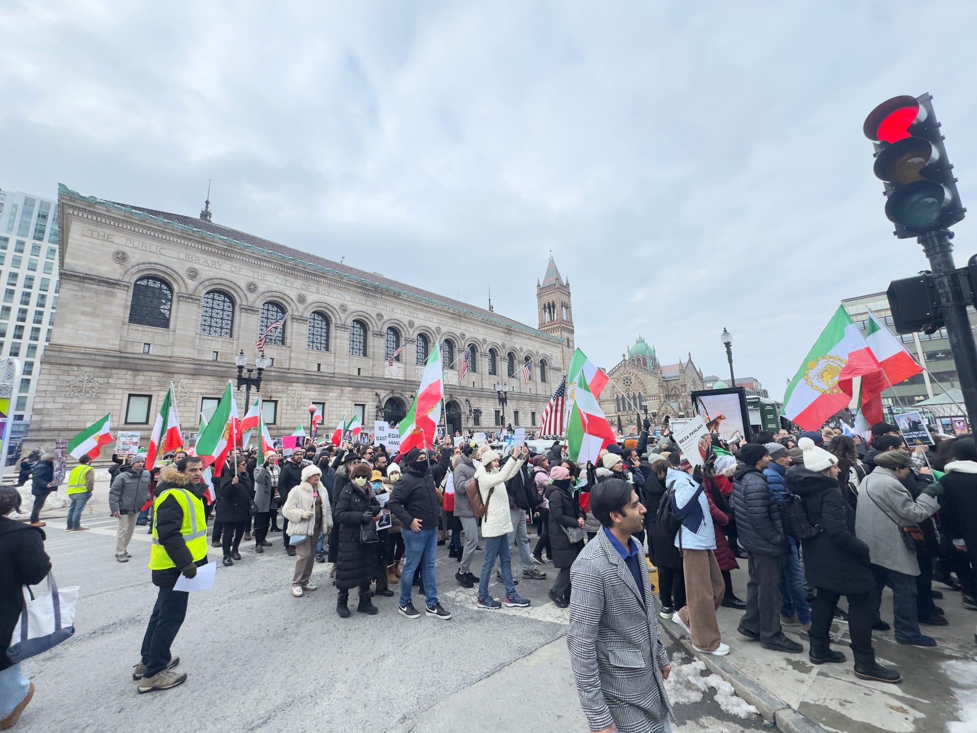 Real Iranian Protests in Boston 2026 against the regime.