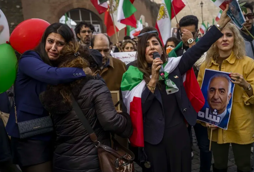 Real Iranian Protests in Italy 2026 against the regime.
