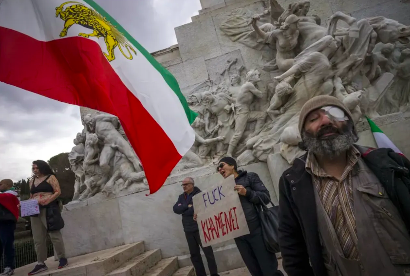 Real Iranian Protests in Italy 2026 against the regime.