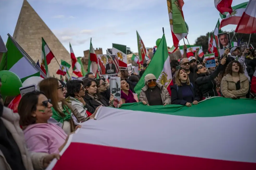 Real Iranian Protests in Italy 2026 against the regime.