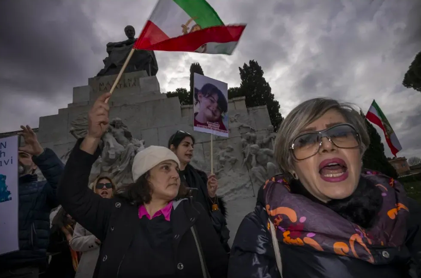 Real Iranian Protests in Italy 2026 against the regime.