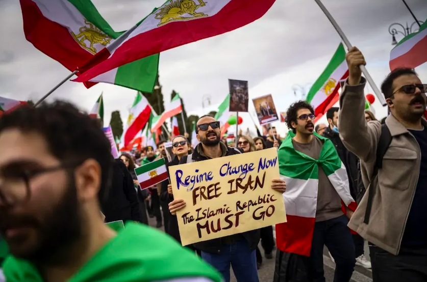 Real Iranian Protests in Italy 2026 against the regime.