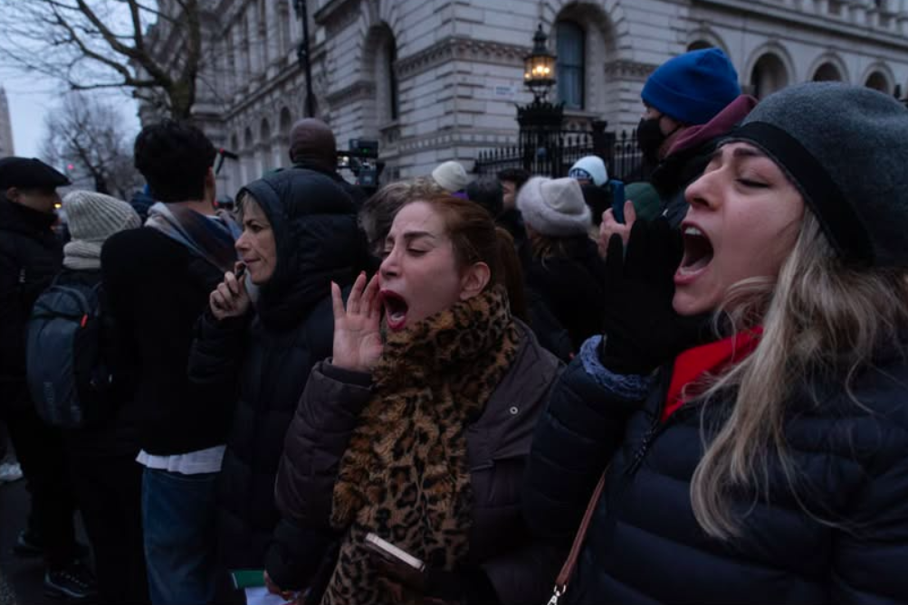 Real Iranian Protests in London 2026 against the regime.