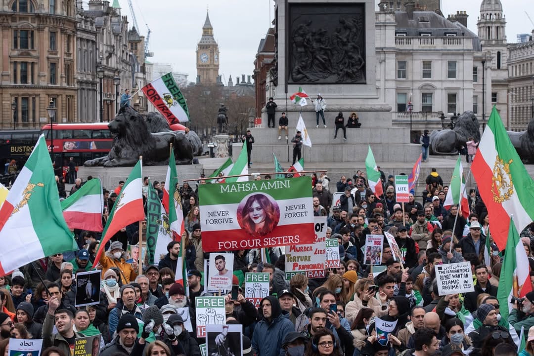 Real Iranian Protests in London 2026 against the regime.