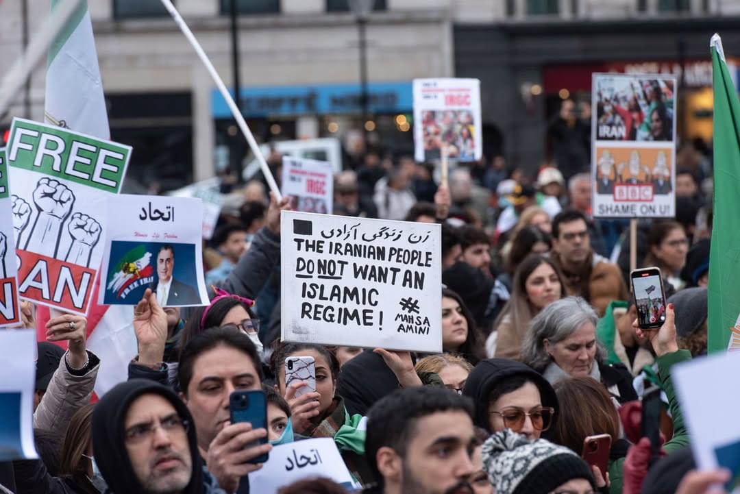 Real Iranian Protests in London 2026 against the regime.