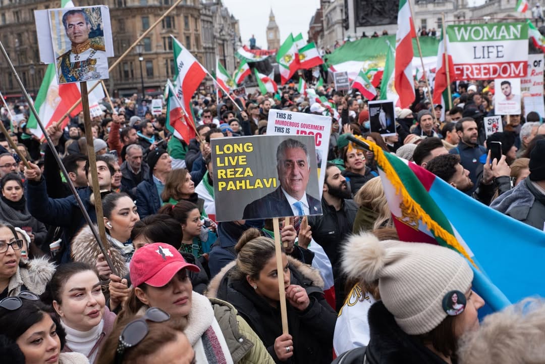Real Iranian Protests in London 2026 against the regime.