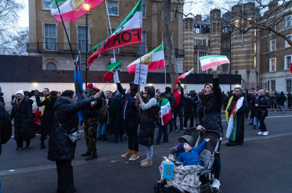 Real Iranian Protests in London 2026 against the regime.