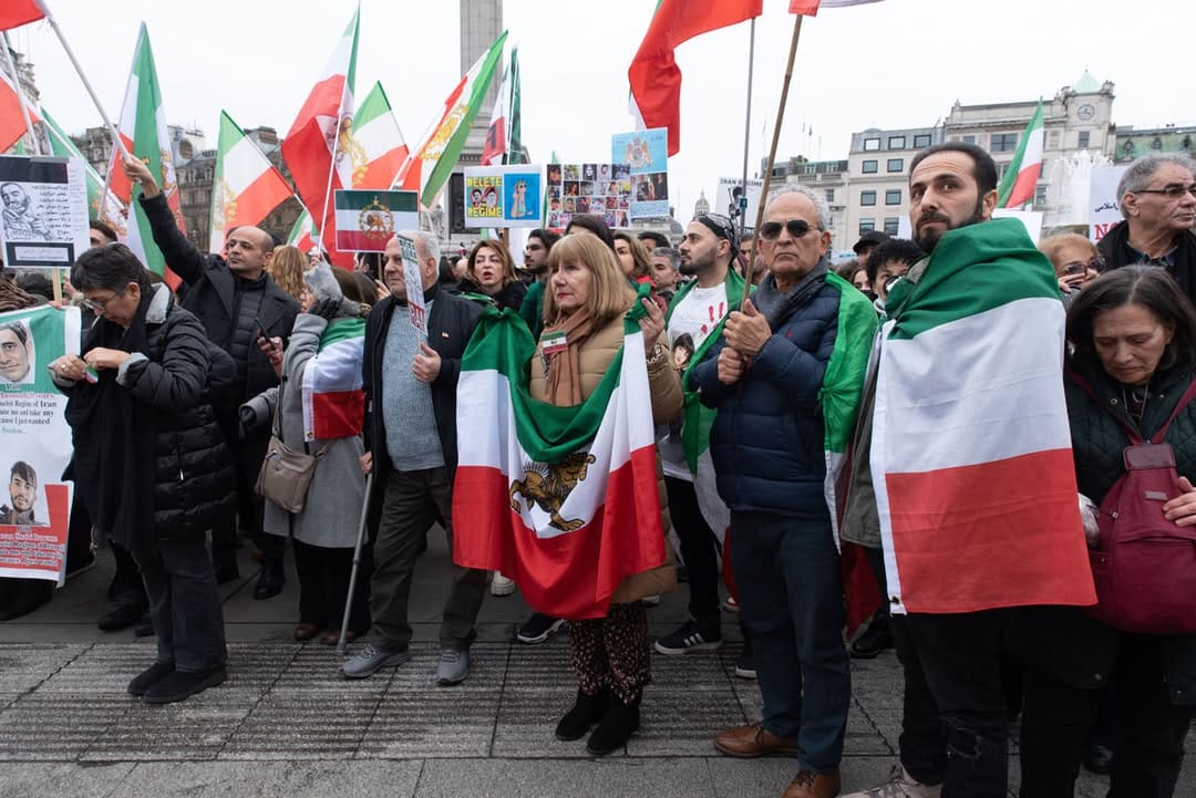 Real Iranian Protests in London 2026 against the regime.