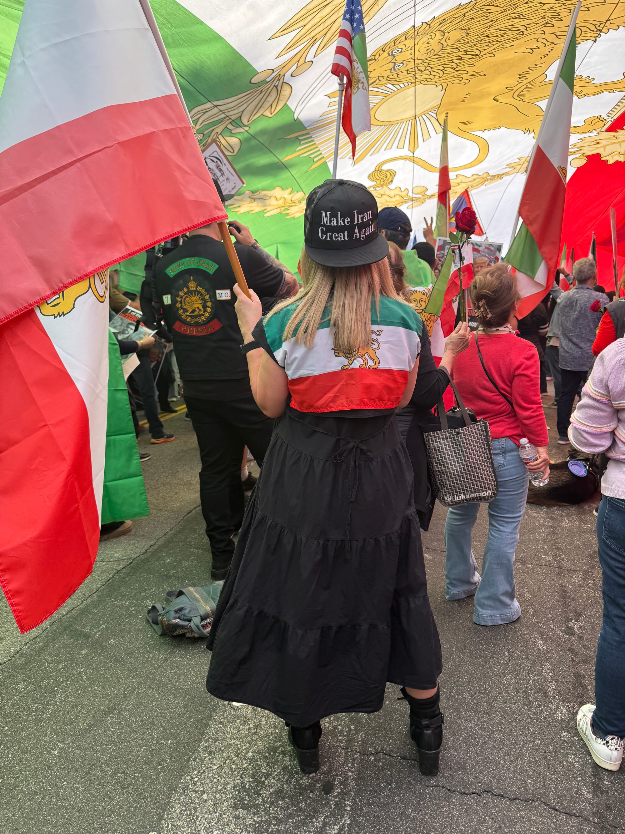 Real Iranian Protests in Los Angeles 2026 against the regime.