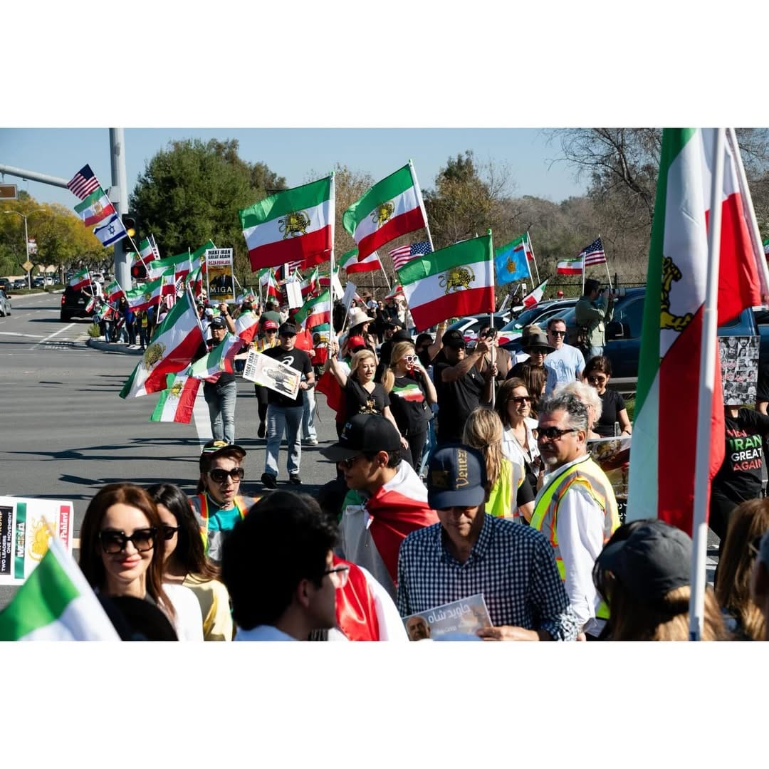 Real Iranian Protests in Los Angeles 2026 against the regime.