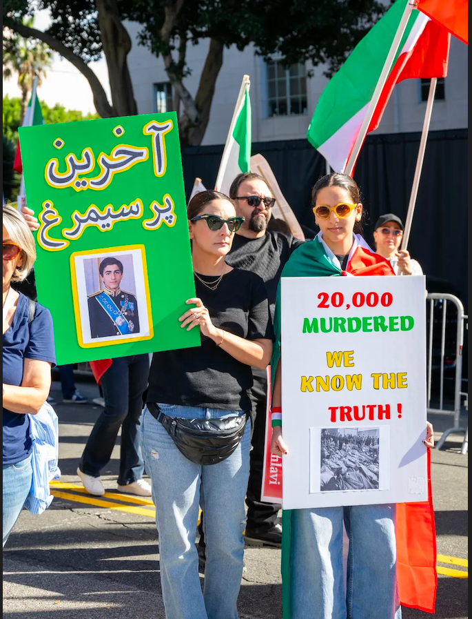 Real Iranian Protests in Los Angeles 2026 against the regime.