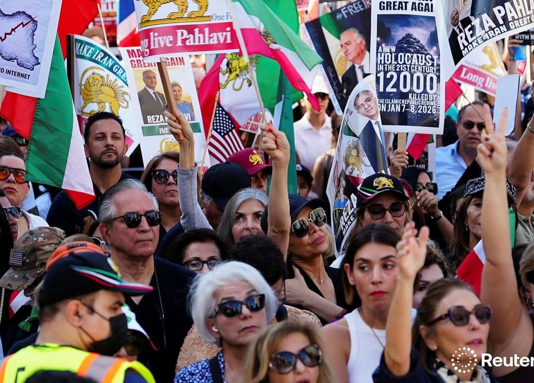 Real Iranian Protests in Los Angeles 2026 against the regime.