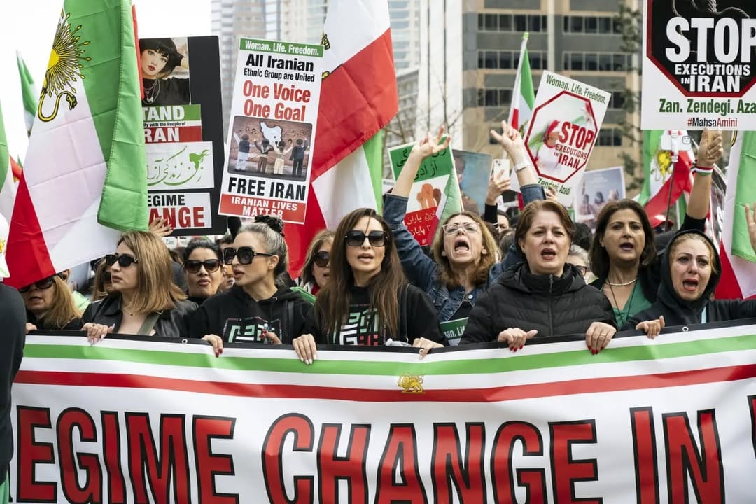 Real Iranian Protests in Los Angeles 2026 against the regime.