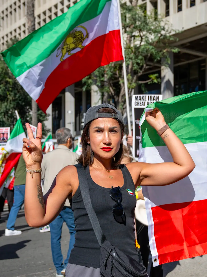 Real Iranian Protests in Los Angeles 2026 against the regime.