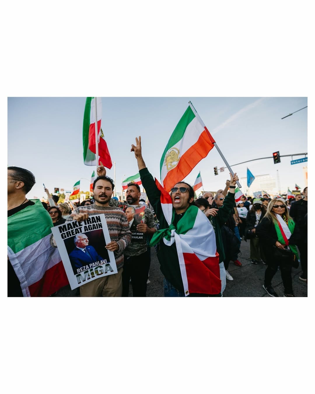 Real Iranian Protests in Los Angeles 2026 against the regime.