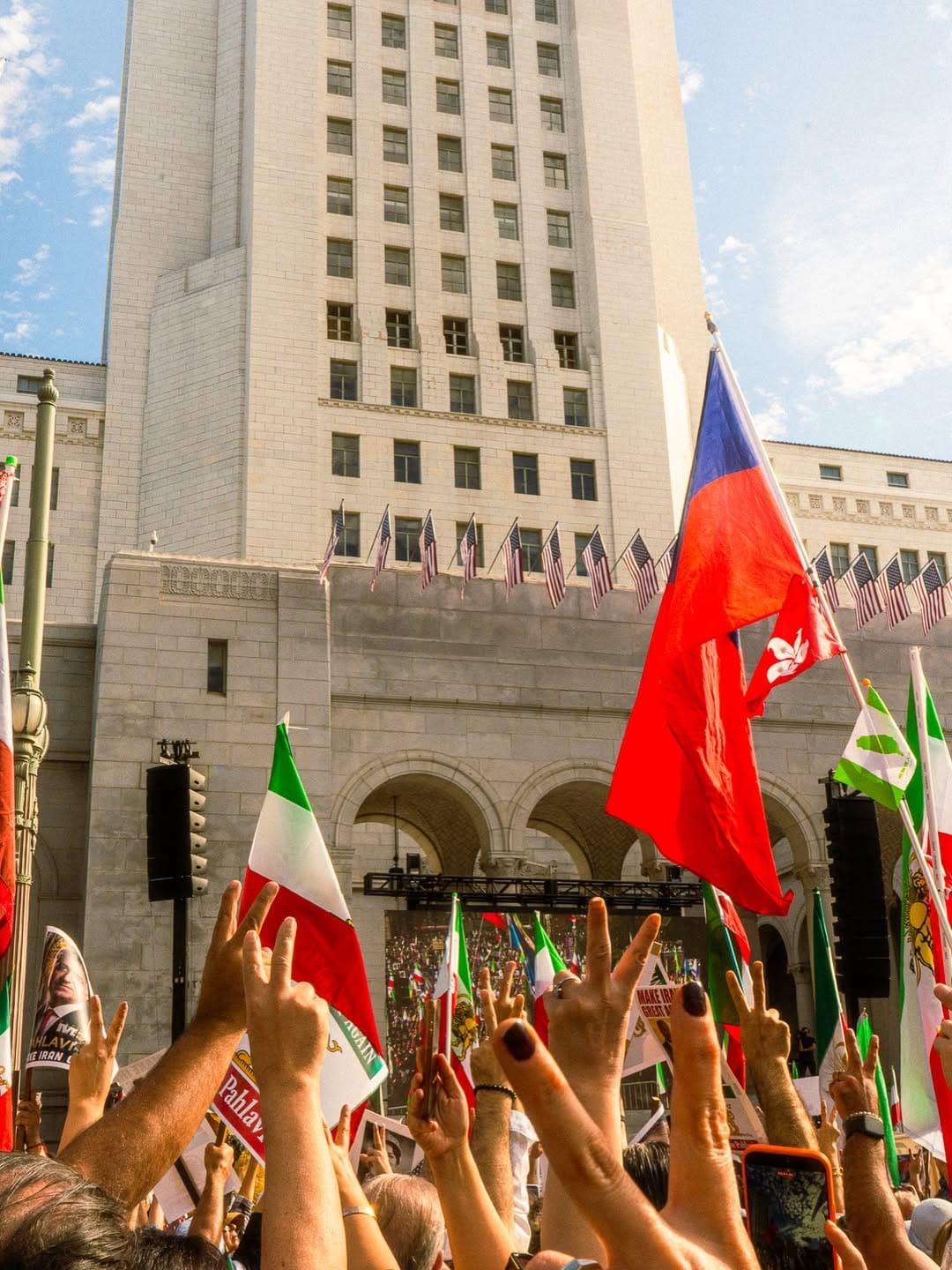 Real Iranian Protests in Los Angeles 2026 against the regime.