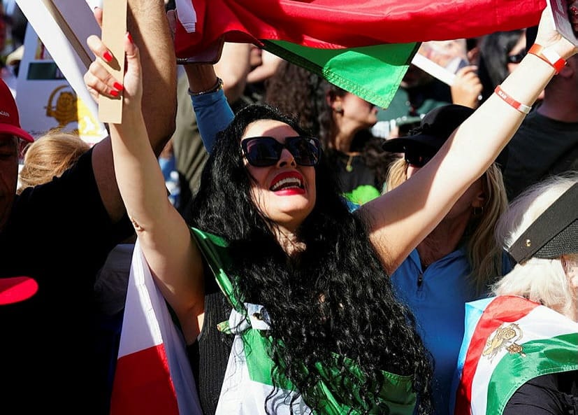 Real Iranian Protests in Los Angeles 2026 against the regime.