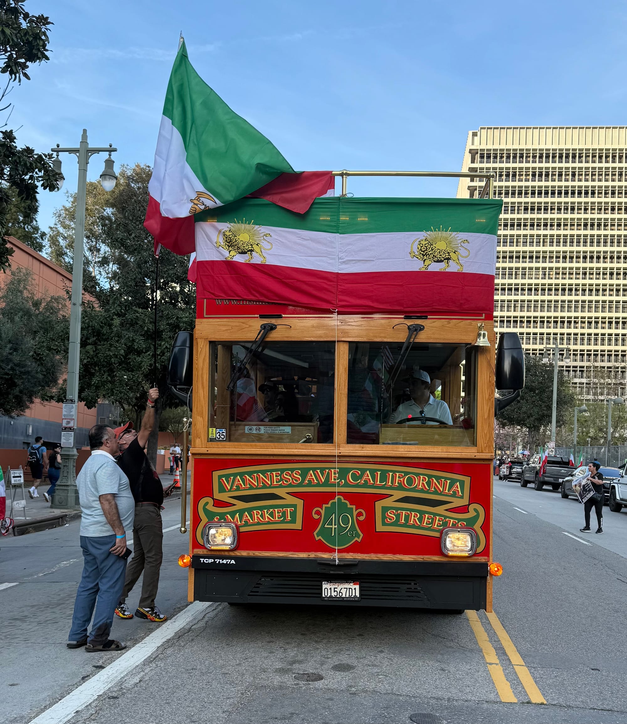 Real Iranian Protests in Los Angeles 2026 against the regime.