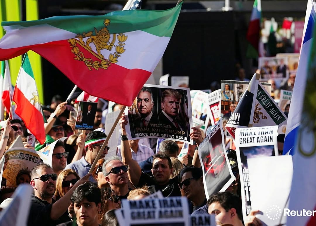 Real Iranian Protests in Los Angeles 2026 against the regime.