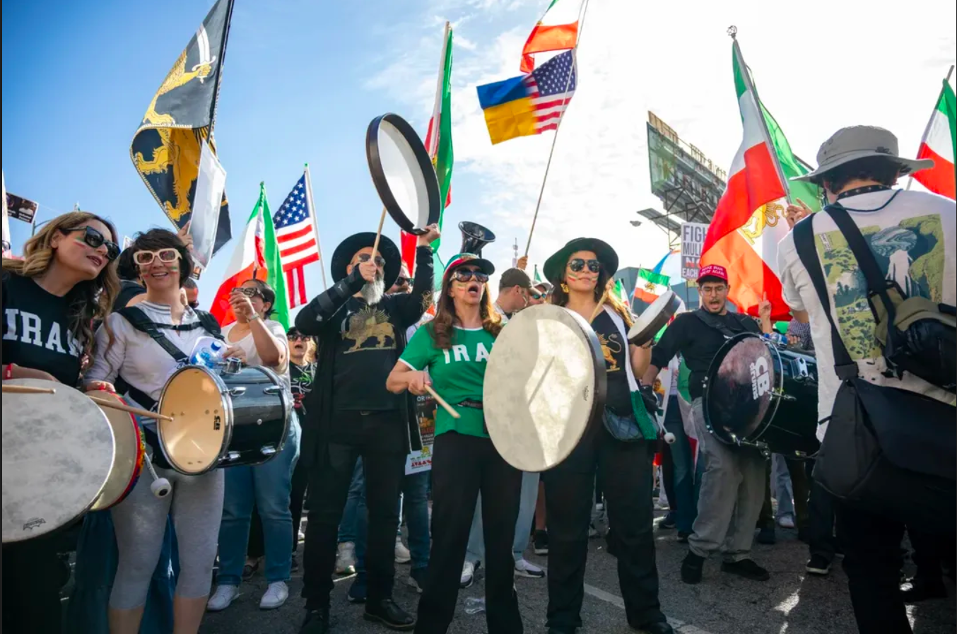 Real Iranian Protests in Los Angeles 2026 against the regime.