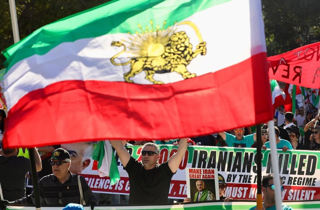 Real Iranian Protests in Los Angeles 2026 against the regime.