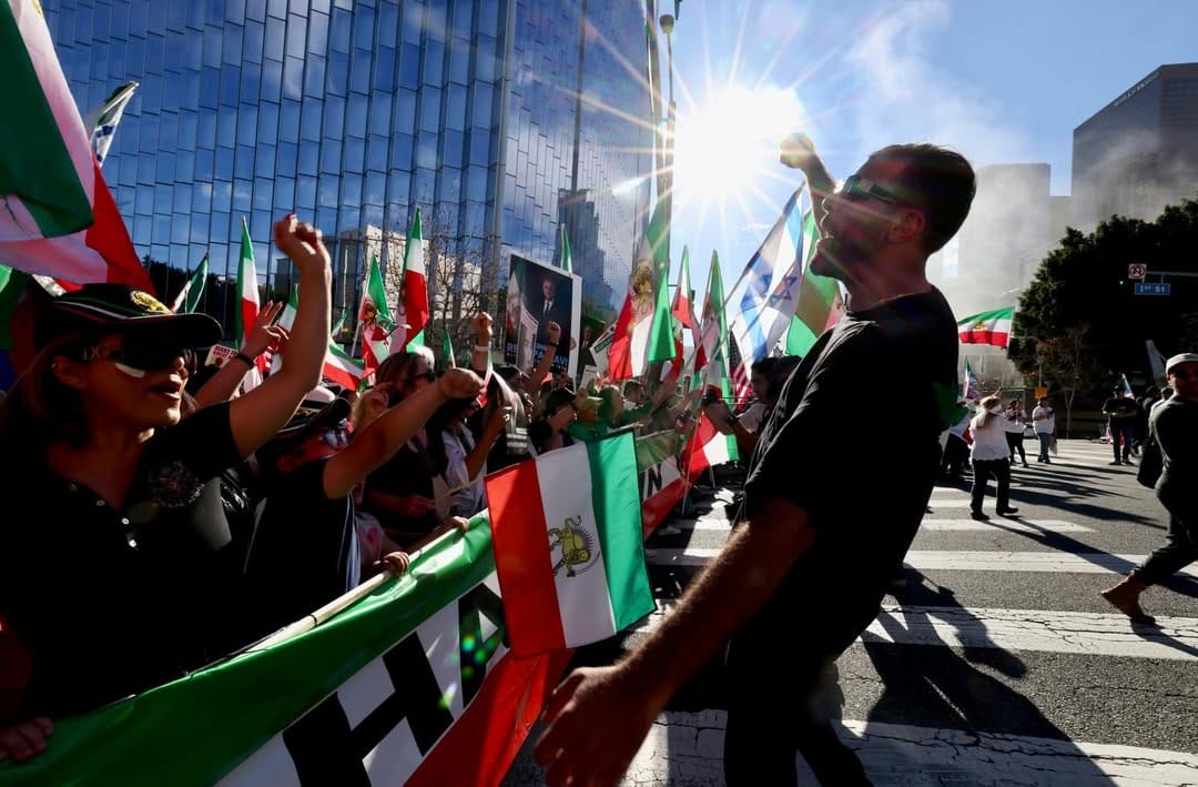 Real Iranian Protests in Los Angeles 2026 against the regime.