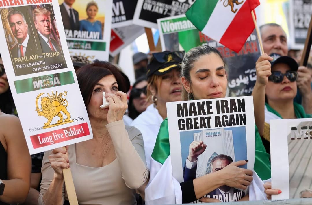Real Iranian Protests in Los Angeles 2026 against the regime.
