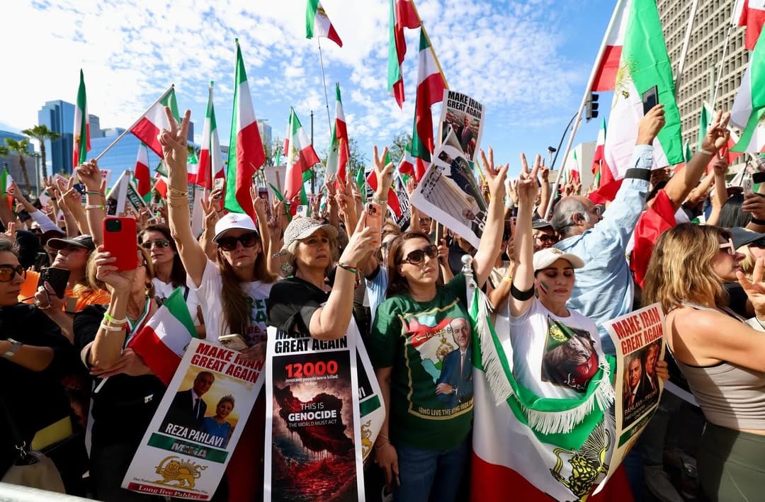 Real Iranian Protests in Los Angeles 2026 against the regime.