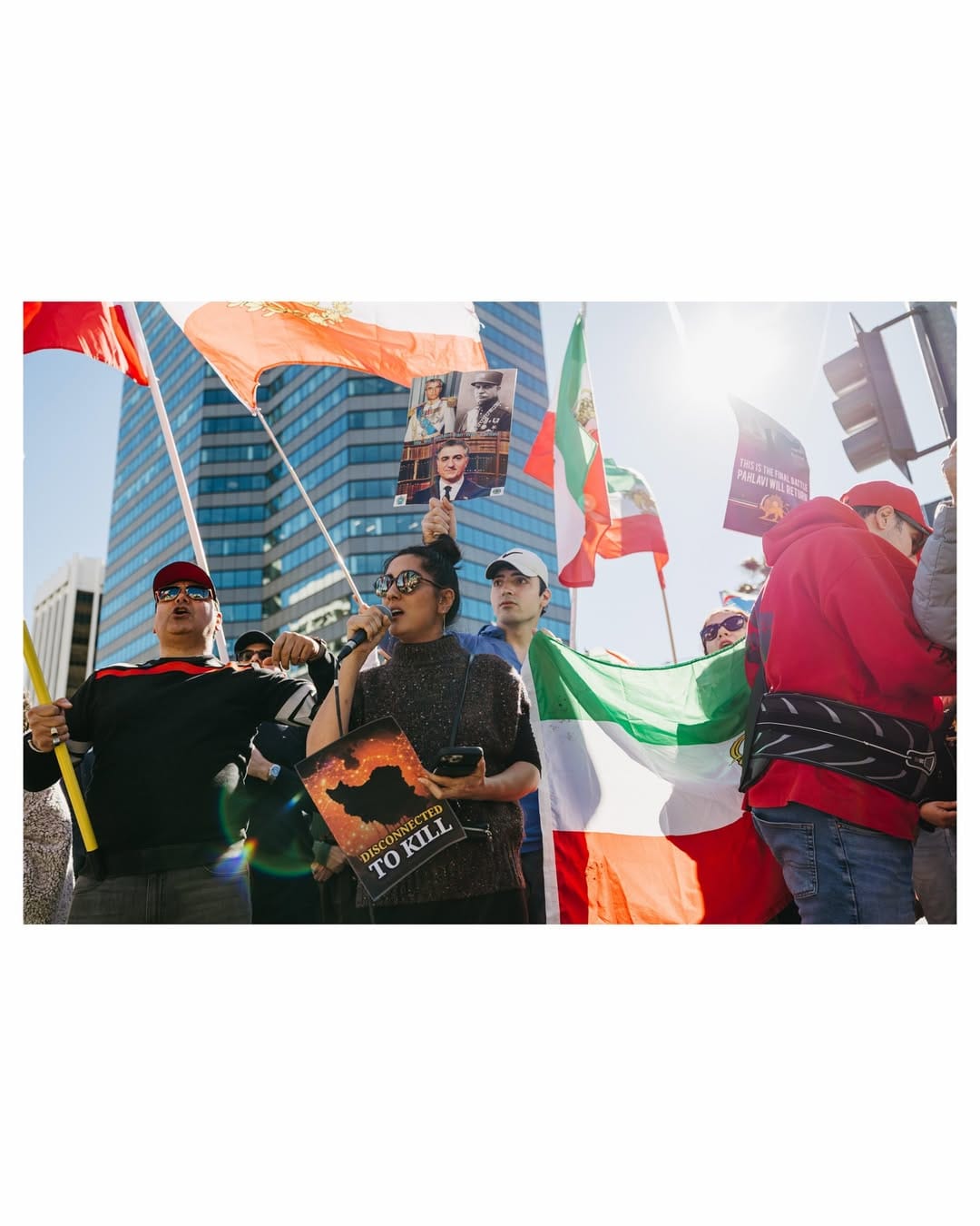 Real Iranian Protests in Los Angeles 2026 against the regime.