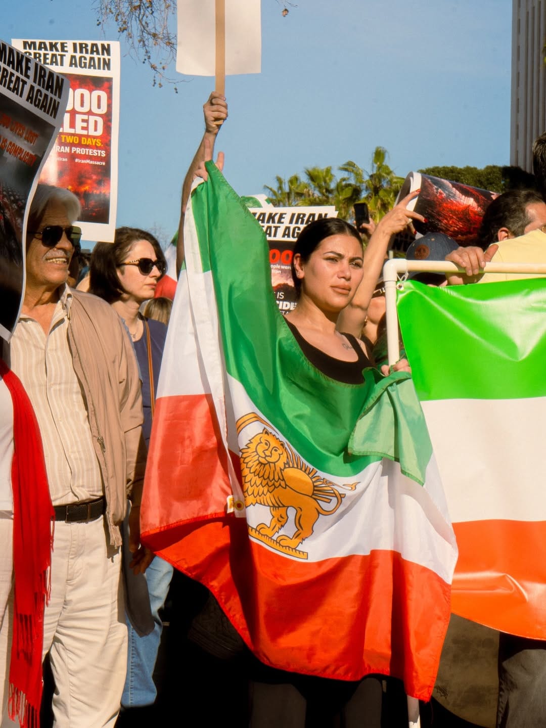 Real Iranian Protests in Los Angeles 2026 against the regime.