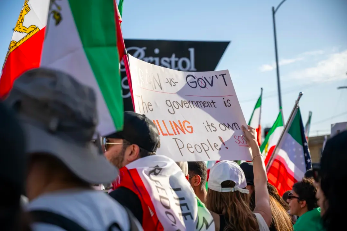 Real Iranian Protests in Los Angeles 2026 against the regime.