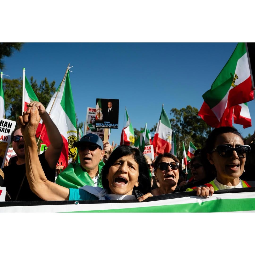 Real Iranian Protests in Los Angeles 2026 against the regime.
