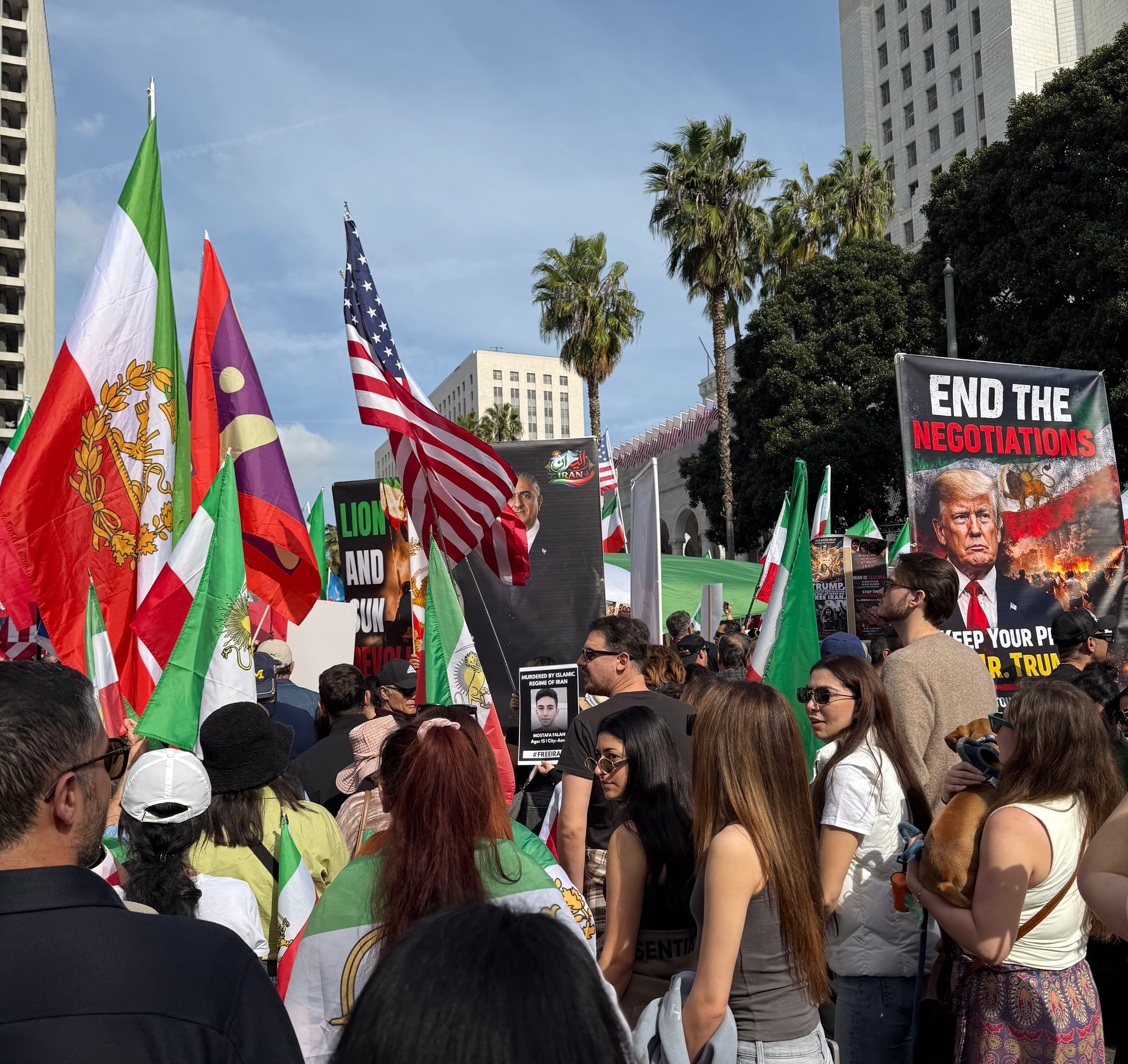 Real Iranian Protests in Los Angeles 2026 against the regime.
